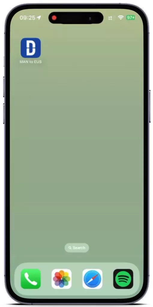 departureboard.io running on a phone